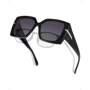 TJUTR Polarized Fit Over Sunglasses for Women, Trendy Oversized Wear Over Glasses with UV400 Protection