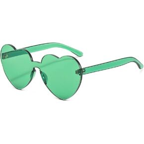 YooThink Love Heart Shaped Sunglasses for Women Colorful Rimless Sunglasses Party Sunglasses