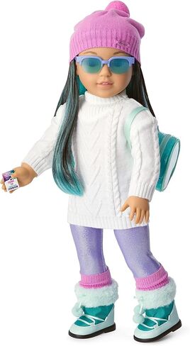 American Girl 2022 Girl of The Year Corinne’s Accessories with a Pink Knit hat,Pair of Blue Sunglasses, Pair of Pink Knit Legwarmers, a Circle-Shaped Backpack in Saudi Arabia