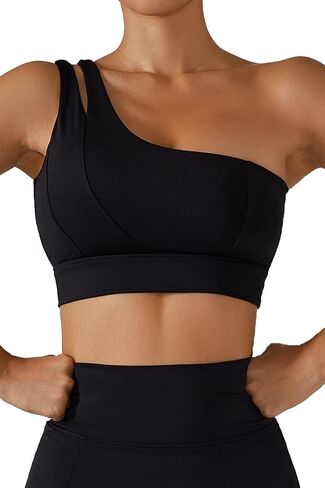 UNIPEACH Womens One-Shoulder Sports Bra High Support Workout Crop Top Gym Tank Yoga Fitness Activewear for Women in Saudi Arabia