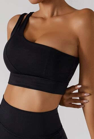 UNIPEACH Womens One-Shoulder Sports Bra High Support Workout Crop Top Gym Tank Yoga Fitness Activewear for Women in Saudi Arabia