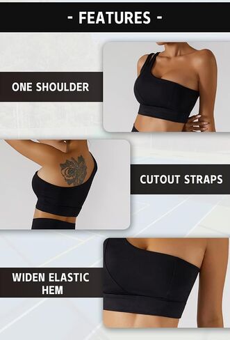 UNIPEACH Womens One-Shoulder Sports Bra High Support Workout Crop Top Gym Tank Yoga Fitness Activewear for Women in Saudi Arabia