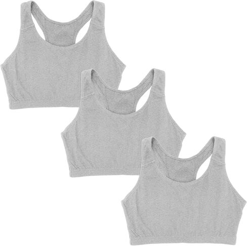Sexy Basics Women's Cotton Spandex Racer Back Bra | 4 Way Stretch Pullover Sport Comfort Bra (Multi-Pack) in Kuwait