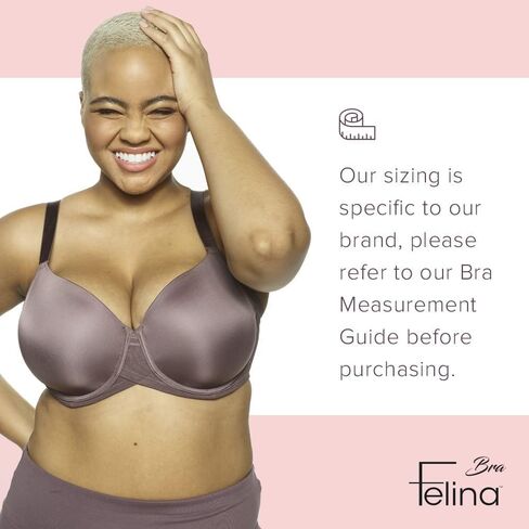 Felina Marvelous Side Smoothing T-Shirt Bra, Tighter Band- Bras for Women, Seamless Bra, Lingerie for Women, Plus Size Bra in Kuwait