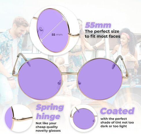 SunnyPro Big Round Sunglasses Retro Circle Tinted Lens Glasses UV400 Protection in Kuwait