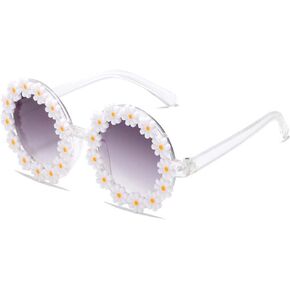 Qianteng Girl Sunglasses Flower Shaped Cute Glasses UV400 Protection for Toddler Girls Boys