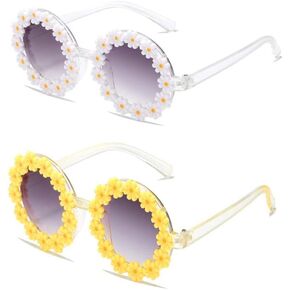 Qianteng Girl Sunglasses Flower Shaped Cute Glasses UV400 Protection for Toddler Girls Boys