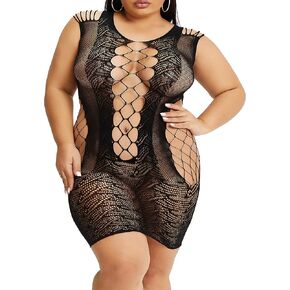 Women Sexy Lingerie Medium to Plus Size Fishnet Dress Mesh Babydoll Extra Large Ropa Interior Femenina Lenceria Extra Grande in Kuwait
