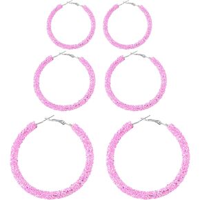 Bohemian Shiny Glitter Sequins Hoop Earrings Wrapped Gold Plated Circle Statement Rhinestone Dangle Drop Earrings for Women Girls Boho Jewelry in Saudi Arabia