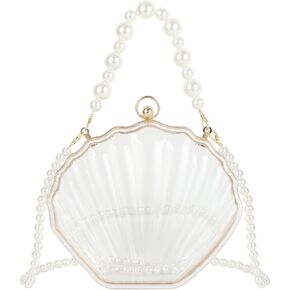 Women Seashell Evening Bag Purse Mermaid Chain Strap Clutch Handbag Shoulder Bag in Saudi Arabia
