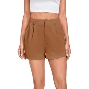 WDIRARA Women's High Waisted Button Wide Leg Casual Shorts with Pockets in Kuwait