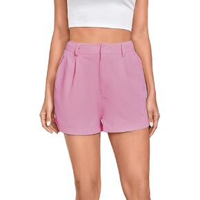 WDIRARA Women's High Waisted Button Wide Leg Casual Shorts with Pockets in Saudi Arabia