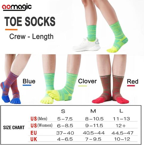 جوارب Aomagic لأصابع القدم للرجال والنساء، جوارب رياضية للجري Coolmax بخمسة أصابع مريحة ومسامية وخفيفة الوزن 3 أزواج in Kuwait