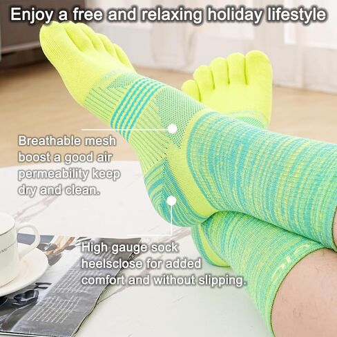 جوارب Aomagic لأصابع القدم للرجال والنساء، جوارب رياضية للجري Coolmax بخمسة أصابع مريحة ومسامية وخفيفة الوزن 3 أزواج in Kuwait