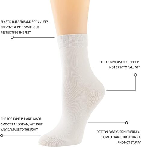 SEMOHOLLI Women's Soft Cotton Dress Socks - Thin Crew Socks for Business Casual Attire, Comfortable & Breathable in Kuwait