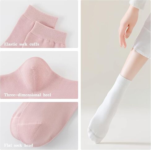 SEMOHOLLI Women's Soft Cotton Dress Socks - Thin Crew Socks for Business Casual Attire, Comfortable & Breathable in Kuwait