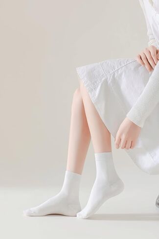 SEMOHOLLI Women's Soft Cotton Dress Socks - Thin Crew Socks for Business Casual Attire, Comfortable & Breathable in Kuwait