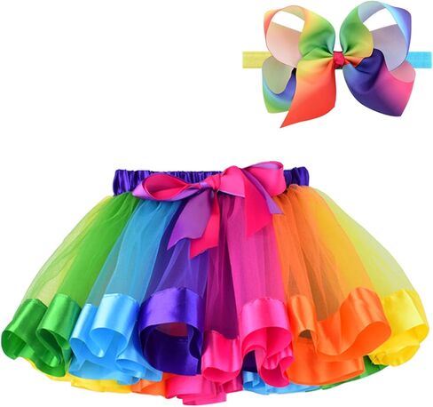 BGFKS LayeredTulle Rainbow Tutu Skirt for Newborn Baby Girls 1st Birthday Photography Outfit Sets. in Saudi Arabia
