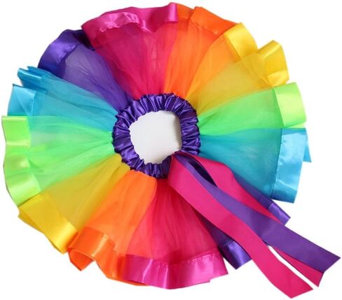 BGFKS LayeredTulle Rainbow Tutu Skirt for Newborn Baby Girls 1st Birthday Photography Outfit Sets. in Saudi Arabia