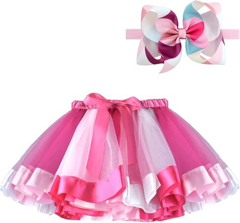 BGFKS LayeredTulle Rainbow Tutu Skirt for Newborn Baby Girls 1st Birthday Photography Outfit Sets. in Saudi Arabia