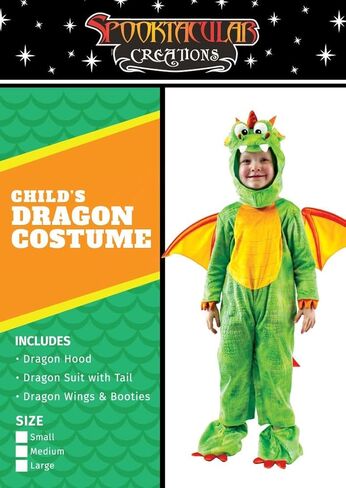 Spooktacular Creations Toddler Dinosaur Costume, Dragon Costume with Tail Wings for Kids Role Play, Halloween DressUp Party in Saudi Arabia