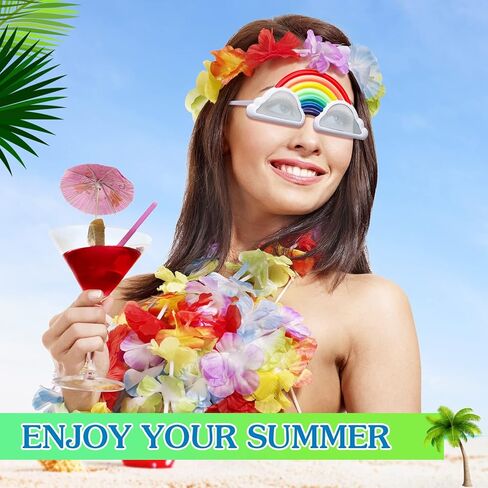 3 أزواج نظارات شمسية للحفلات لواو نظارات شمس مضحكة شاطئ هاواي نظارات شمسية صورة كشك لوازم الحفلات زينة الصيف أناناس قوس قزح سحابة دونات نظارات للأطفال هدايا عيد ميلاد مرحة in Kuwait