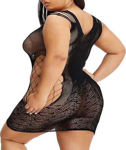 Women Sexy Lingerie Medium to Plus Size Fishnet Dress Mesh Babydoll Extra Large Ropa Interior Femenina Lenceria Extra Grande in Kuwait