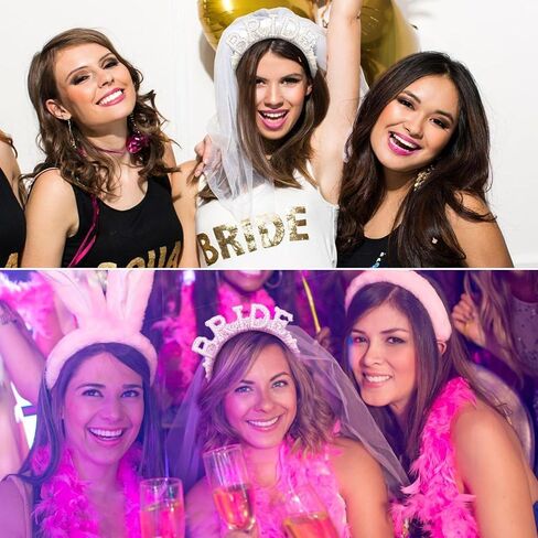 سوموتيا شريط راس للعروس مع طرحة لتزيين حفلات توديع العزوبية، شريط راس من اللؤلؤ الابيض، شريط راس للعروس لحفلات توديع العزوبية بلون ابيض، مقاس متوسط in Kuwait