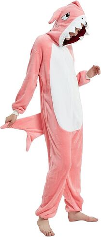 ABENCA Shark Onesie زي الحيوانات للبالغين بيجامات نسائية قطيفة قطعة واحدة كوسبلاي للهالوين وعيد الميلاد in Kuwait
