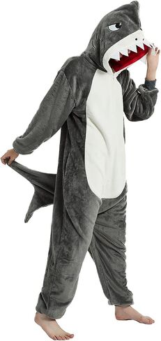 ABENCA Shark Onesie زي الحيوانات للبالغين بيجامات نسائية قطيفة قطعة واحدة كوسبلاي للهالوين وعيد الميلاد in Kuwait