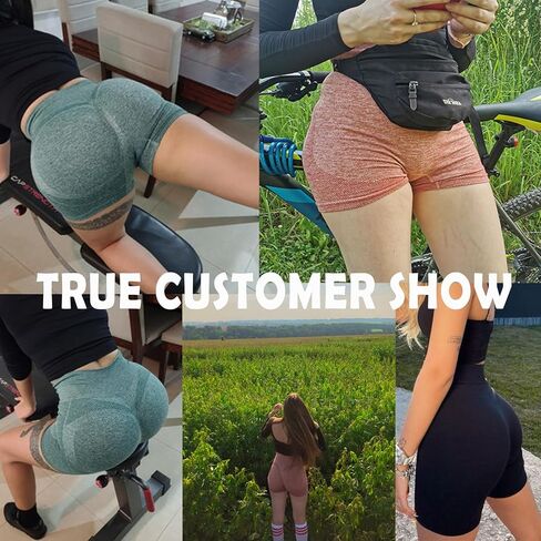 sicoozoe Women's 3 Piece Butt Lifting Shorts High Waist Tummy Control Yoga Shorts Seamless Ruched Booty Workout Shorts in Kuwait