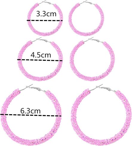Bohemian Shiny Glitter Sequins Hoop Earrings Wrapped Gold Plated Circle Statement Rhinestone Dangle Drop Earrings for Women Girls Boho Jewelry in Kuwait
