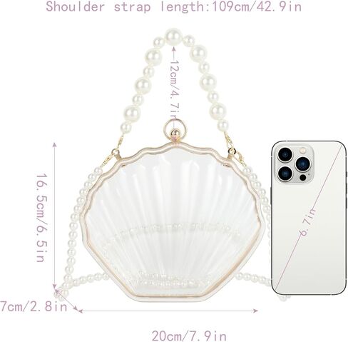 Women Seashell Evening Bag Purse Mermaid Chain Strap Clutch Handbag Shoulder Bag in Kuwait