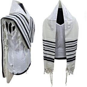 شال صلاة Ateret Judaica 100% من الصوف كوشير Mehudar Badats، شال صلاة Tallit التقليدي، مظهر أنيق للغاية in Kuwait