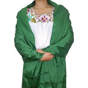 Typical Mexican Rebozo or Chalina, Mexican Pashmina Shawl (94" x 23")