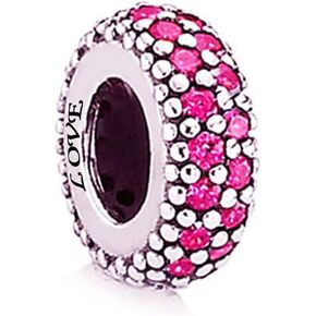 MiniJewelry CZ Birthstones Spacer Charms for Bracelets Necklaces Pendants Blue Red Purple Clear Green Gold Pink Gift for Women Girls Family Birthday Christmas Daughter Sterling Silver in Saudi Arabia