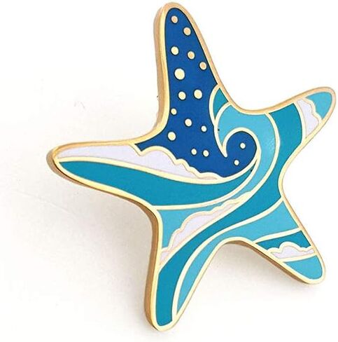 Pinsanity Ocean and Night Sky Starfish دبوس طية صدر السترة من المينا in Saudi Arabia
