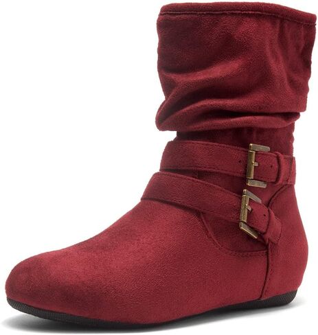 Herstyle Womens Lindell Ankle Boots Side Zipper Mid-Calf Slouch Flat Booties in Kuwait