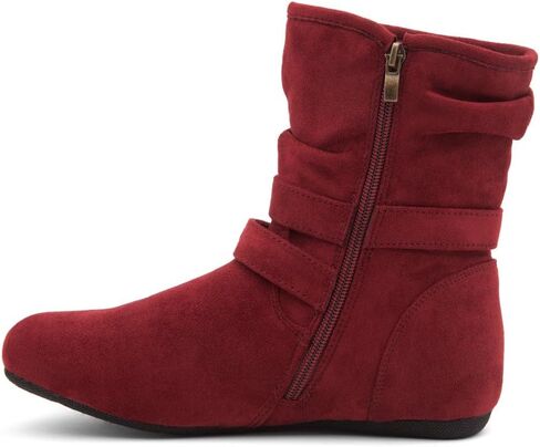 Herstyle Womens Lindell Ankle Boots Side Zipper Mid-Calf Slouch Flat Booties in Kuwait