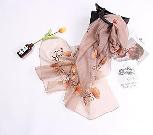 Alysee Women Exquisite Silk&Wool Mixed Embroidered Scarf Headwrap Shawl in Kuwait