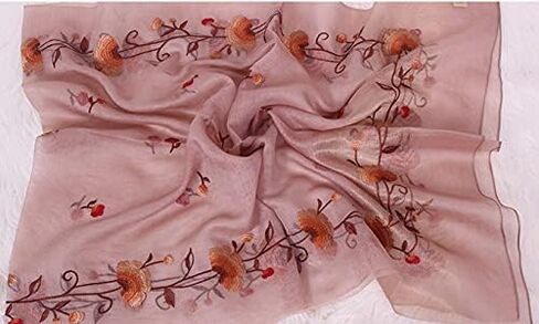 Alysee Women Exquisite Silk&Wool Mixed Embroidered Scarf Headwrap Shawl in Kuwait