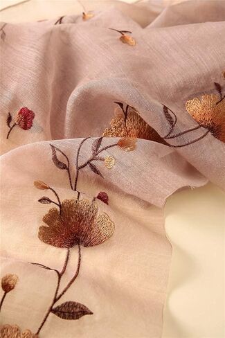 Alysee Women Exquisite Silk&Wool Mixed Embroidered Scarf Headwrap Shawl in Kuwait