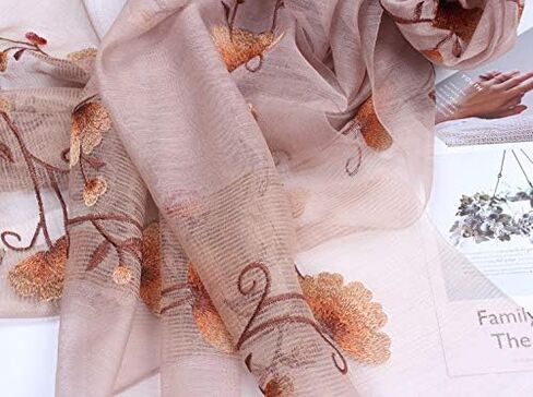 Alysee Women Exquisite Silk&Wool Mixed Embroidered Scarf Headwrap Shawl in Kuwait