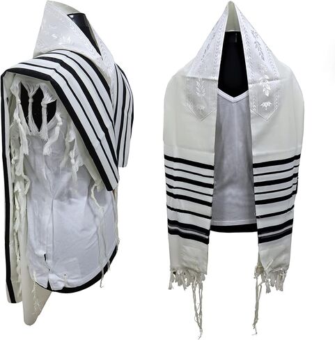 شال صلاة Ateret Judaica 100% من الصوف كوشير Mehudar Badats، شال صلاة Tallit التقليدي، مظهر أنيق للغاية in Kuwait