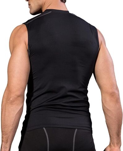 Odoland 5 Pack Men's Compression Sleeveless Shirts, Dry Fit Athletic Base Layer Tank Top, Sports Running Gym Workout Shirts in Kuwait