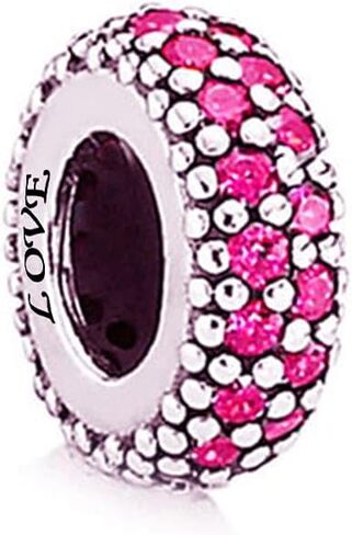 MiniJewelry تشيكوسلوفاكيا جوهرة الميلاد سحر فاصل للأساور القلائد المعلقات الأزرق الأحمر الأرجواني واضح الأخضر الذهب الوردي هدية للنساء الفتيات الأسرة عيد ميلاد عيد الميلاد ابنة الفضة الاسترليني in Kuwait