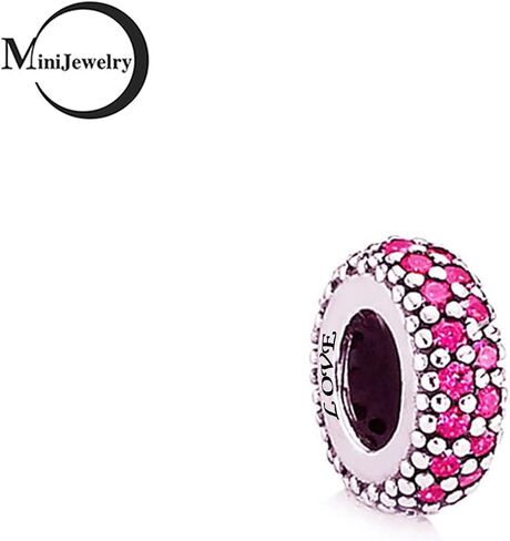 MiniJewelry تشيكوسلوفاكيا جوهرة الميلاد سحر فاصل للأساور القلائد المعلقات الأزرق الأحمر الأرجواني واضح الأخضر الذهب الوردي هدية للنساء الفتيات الأسرة عيد ميلاد عيد الميلاد ابنة الفضة الاسترليني in Kuwait