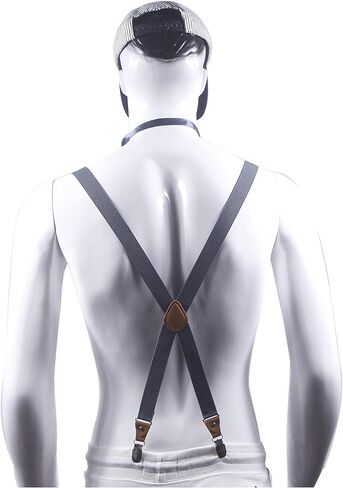 Doloise Suspenders Men&Women Bowtie Set X Back Suspender For Wedding&Formal Events with 1 Inch Wide Elastic Braces in Kuwait