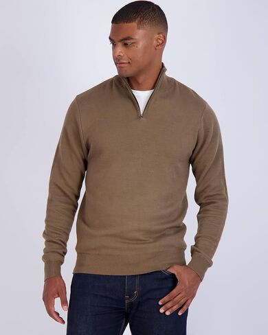 Real Essentials 3 Pack: Men's Long-Sleeve Soft Touch Quarter-Zip Sweater in Saudi Arabia