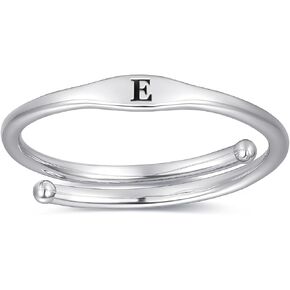 AVECON Adjustable Stacking Initial Ring for Women Thin Plain Initial Letter Ring Women Statement Ring Initial Ring Letter A-Z in Saudi Arabia